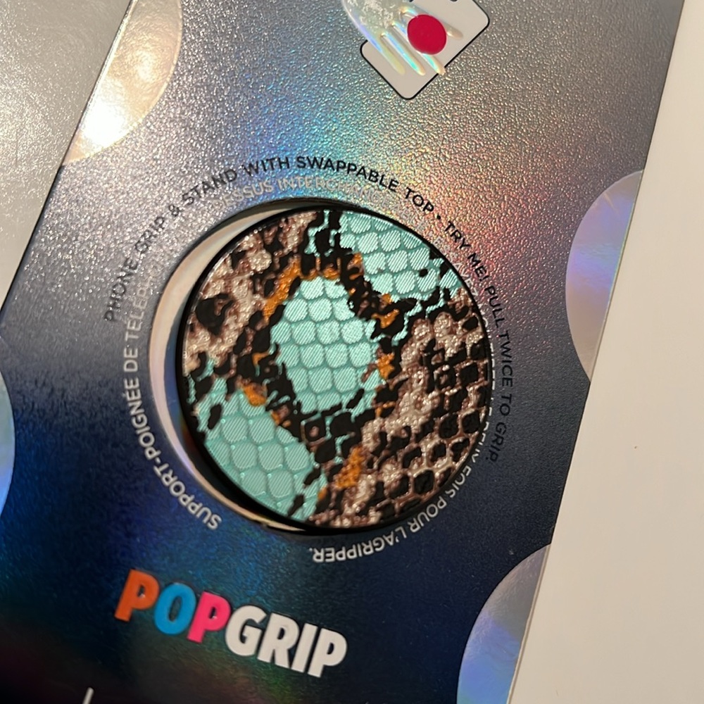 POPSOCKET phone iPhone accessory POP GRIP DELUXE snake skin holographic